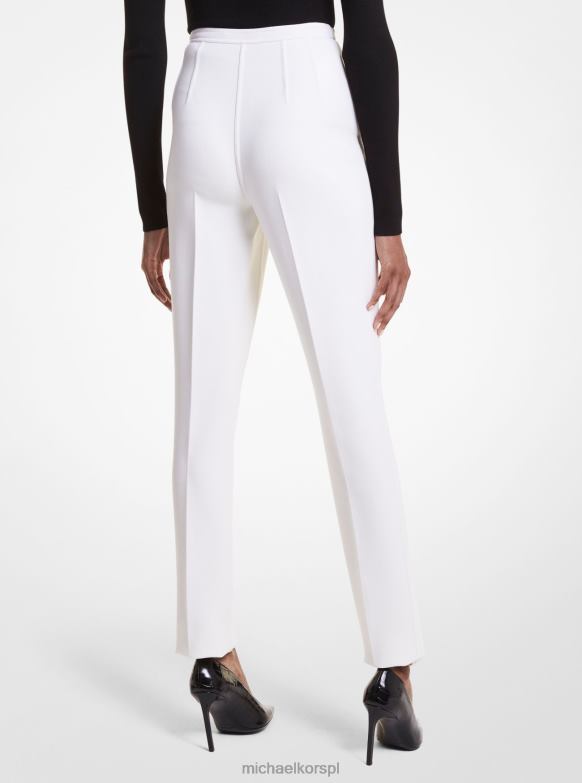 Kolekcja Spodnie cygaretki ze stretchem, wełniane kobiety Michael Kors biały LHN663625 odzież
