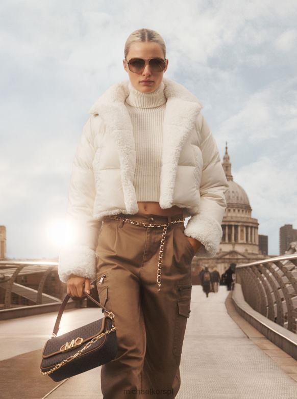 Spodnie cargo z elastycznej bawełny kobiety Michael Kors Oliwa LHN66495 odzież