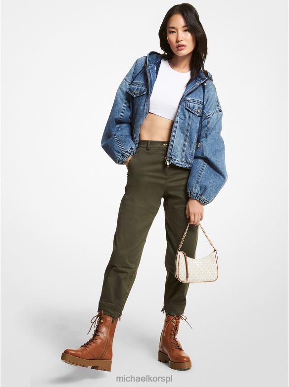 Spodnie cargo z elastycznej bawełny kobiety Michael Kors bluszcz LHN66507 odzież