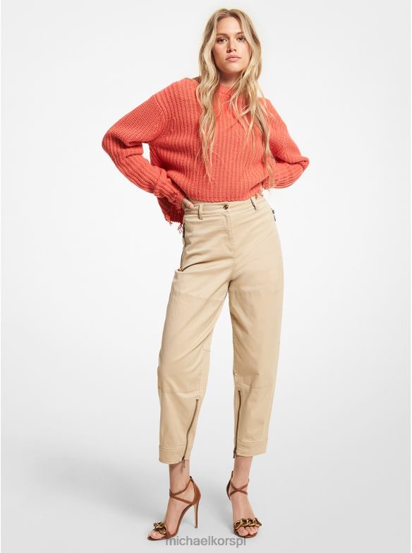 Spodnie cargo z elastycznej bawełny kobiety Michael Kors khaki LHN66508 odzież