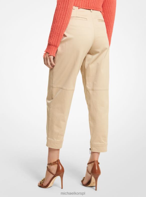 Spodnie cargo z elastycznej bawełny kobiety Michael Kors khaki LHN66508 odzież