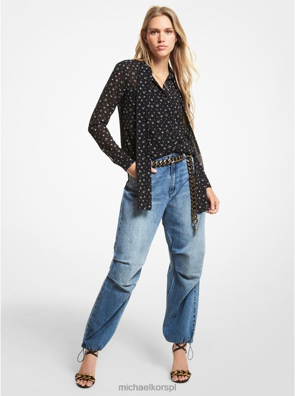 dżinsy z szeroką nogawką kobiety Michael Kors pranie w kolorze indygo LHN66504 odzież