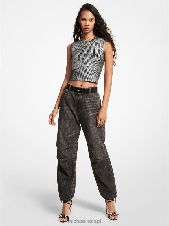 dżinsy z szeroką nogawką kobiety Michael Kors węgiel drzewny LHN66510 odzież