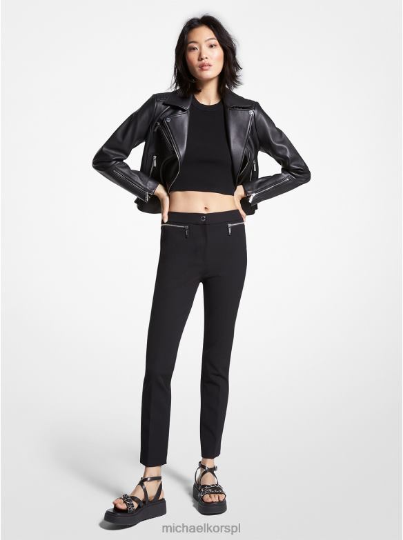 spodnie z elastycznej krepy kobiety Michael Kors czarny LHN66502 odzież