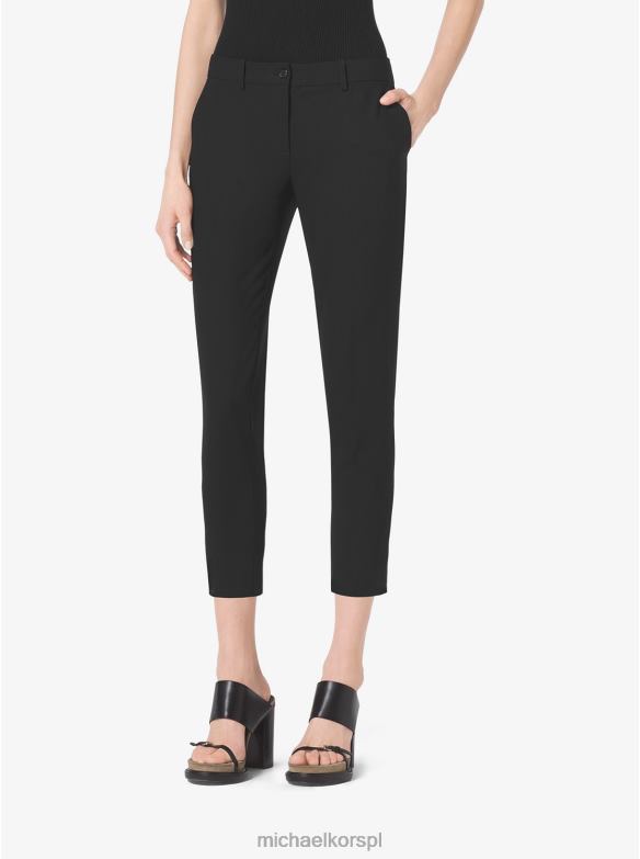 Kolekcja Elastyczne spodnie wełniano-gabardynowe kobiety Michael Kors czarny LHN663697 odzież