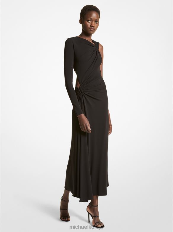 Kolekcja Asymetryczna sukienka z elastycznego, matowego dżerseju kobiety Michael Kors czarny LHN663599 odzież