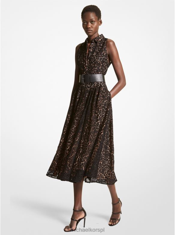 Kolekcja szmizjerki z koronką w kwiaty kobiety Michael Kors czarny LHN663646 odzież