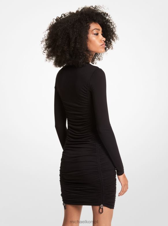 Marszczona sukienka z elastycznej wiskozy kobiety Michael Kors czarny LHN66170 odzież