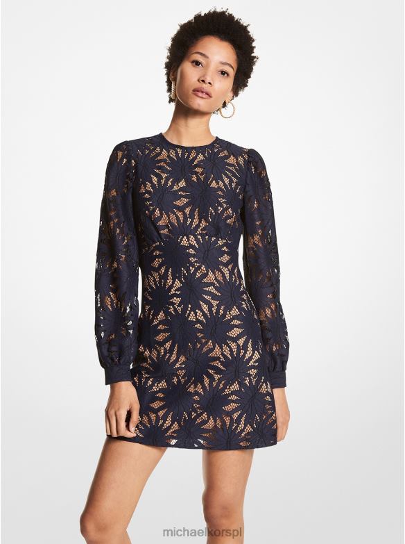 Mini sukienka z palmowej koronki kobiety Michael Kors niebieska północ LHN66103 odzież
