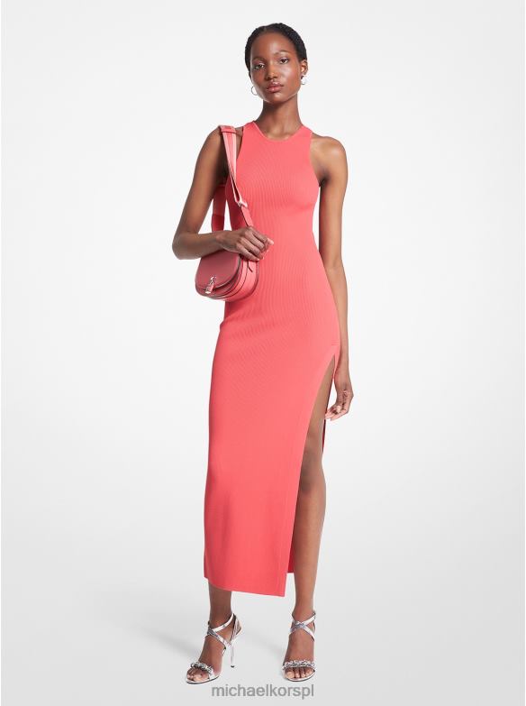 Prążkowana sukienka typu tank ze stretchem kobiety Michael Kors pelargonia LHN661 odzież