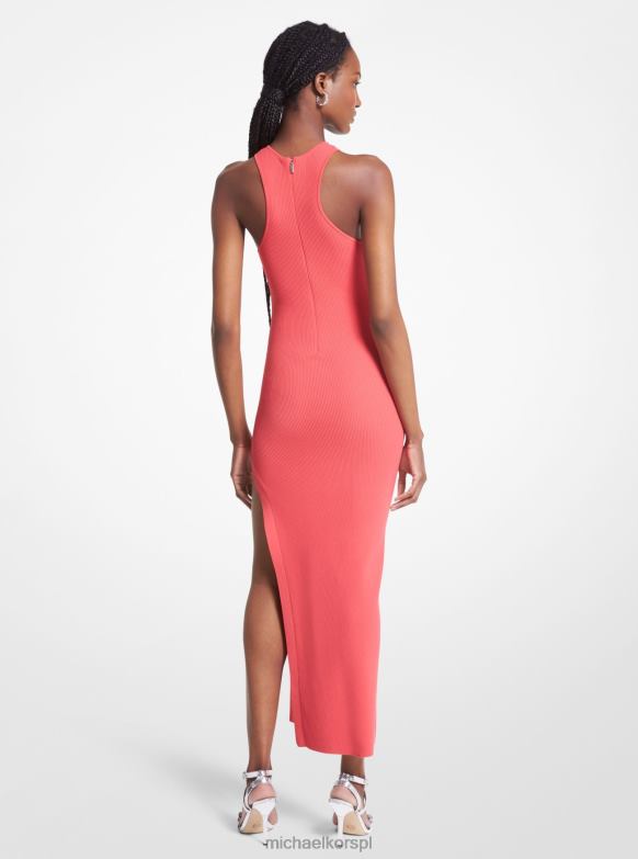 Prążkowana sukienka typu tank ze stretchem kobiety Michael Kors pelargonia LHN661 odzież