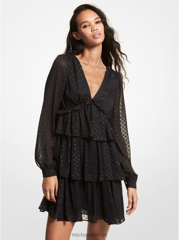Sukienka z żorżety w kropki fil coupe kobiety Michael Kors czarny LHN66175 odzież