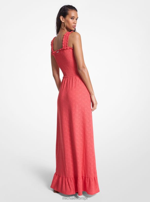 Tkana sukienka z marszczonymi oczkami w stylu paisley kobiety Michael Kors pelargonia LHN6612 odzież