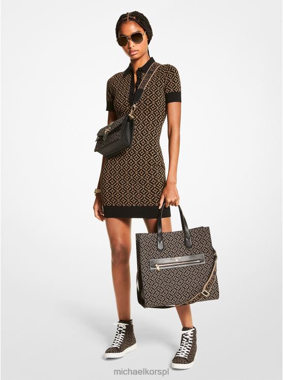 Żakardowa sukienka polo z logo kobiety Michael Kors łuska LHN66142 odzież
