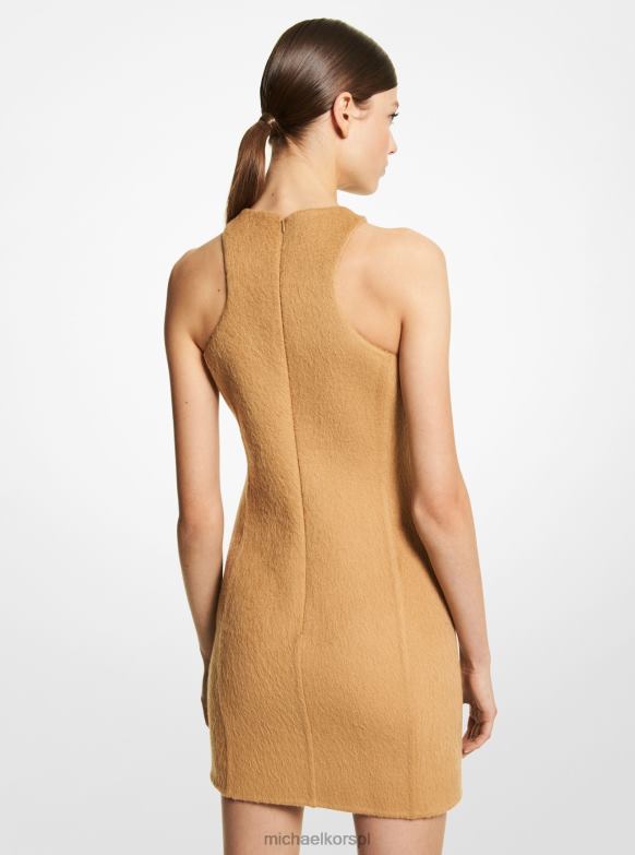kolekcja dwustronna sukienka typu racer ze szczotkowanej alpaki kobiety Michael Kors wielbłąd LHN663631 odzież