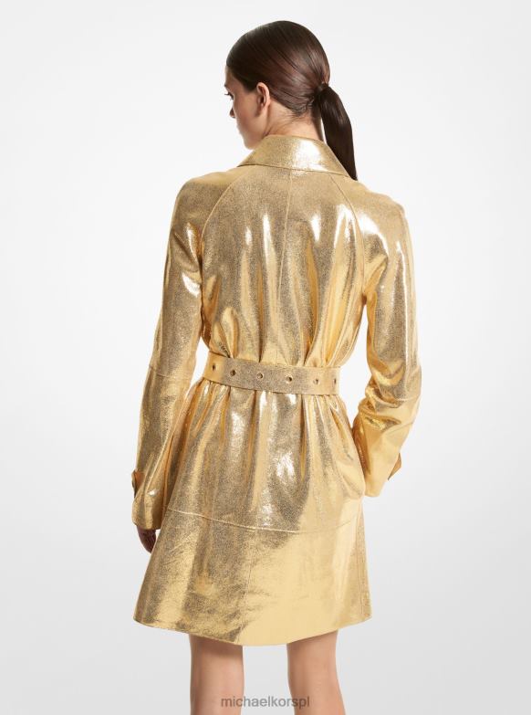 kolekcja metalicznego zamszu z paskiem balmacaan kobiety Michael Kors złoto LHN663461 odzież