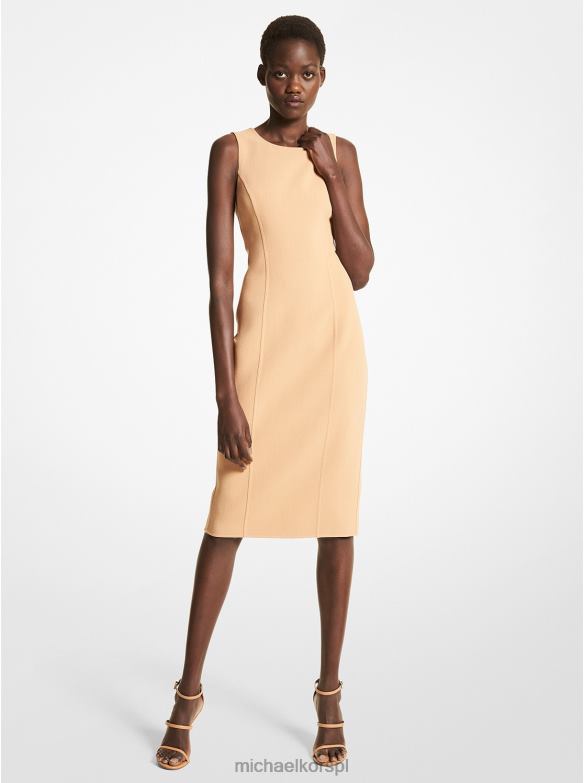 sukienka z kolekcji Elastyczna Wełniana Pochwa kobiety Michael Kors wielbłąd LHN663630 odzież