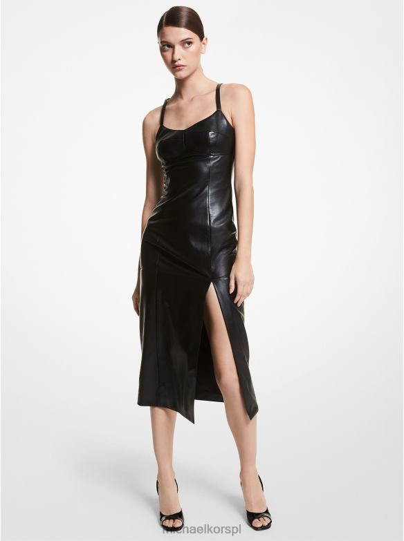 sukienka z kolekcji Puffe ze skóry kobiety Michael Kors czarny LHN663736 odzież