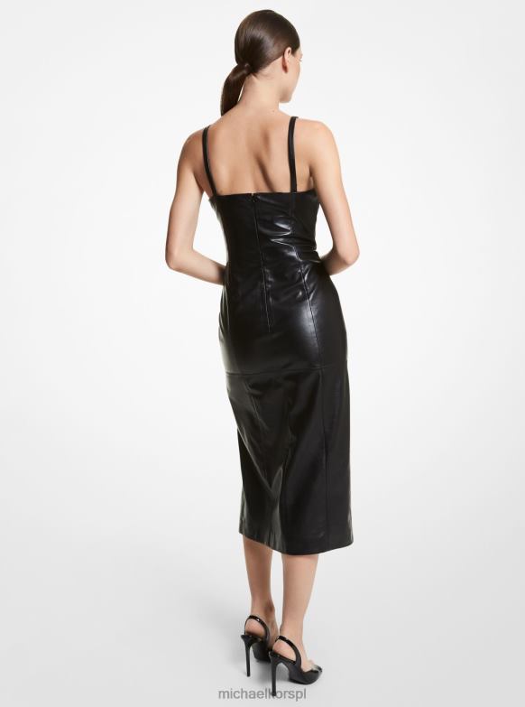 sukienka z kolekcji Puffe ze skóry kobiety Michael Kors czarny LHN663736 odzież