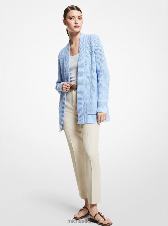 Kardigan z mieszanki kaszmiru z kolekcji kobiety Michael Kors niebieski oxford LHN663665 odzież