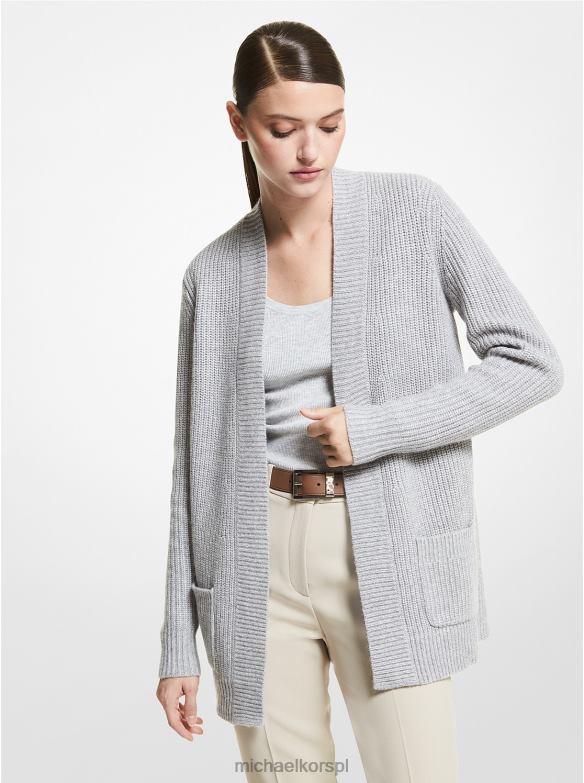 Kardigan z mieszanki kaszmiru z kolekcji kobiety Michael Kors perłowy szary LHN663668 odzież