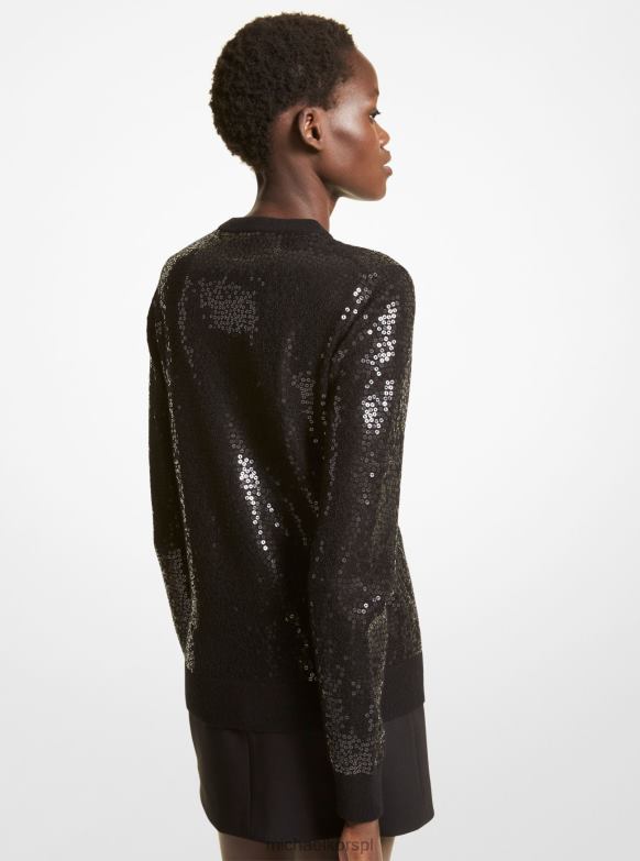 Kolekcja Cekinowy sweter z kaszmiru kobiety Michael Kors czarny LHN663615 odzież