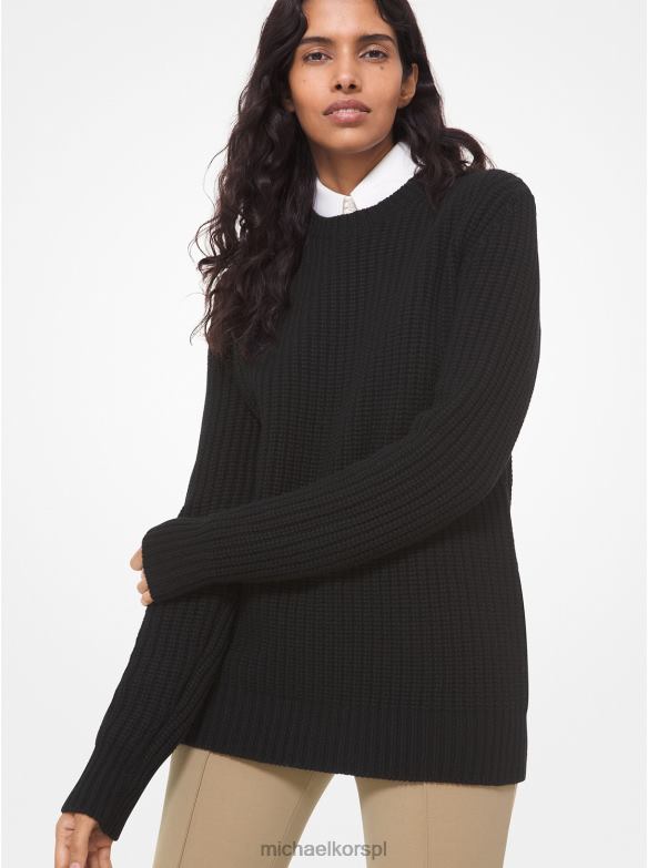 Kolekcja Prążkowany sweter z kaszmiru kobiety Michael Kors czarny LHN663704 odzież