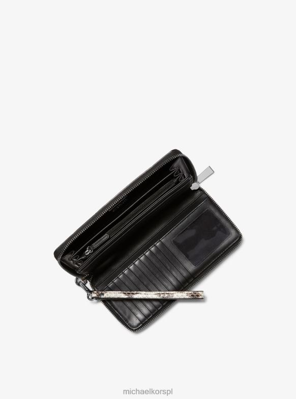 portfel kontynentalny ze skóry węża kobiety Michael Kors naturalny LHN661701 Akcesoria