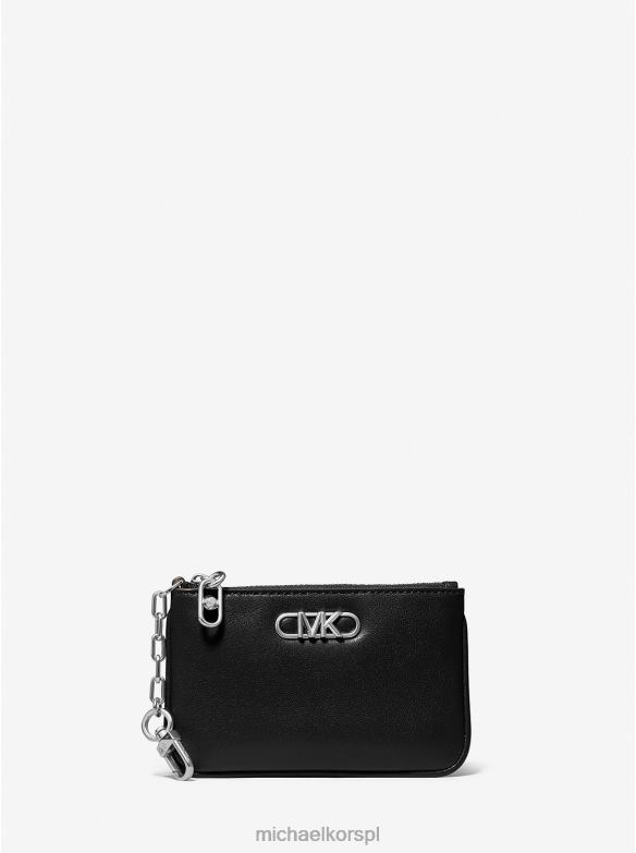 Małe skórzane etui na karty Parker zapinane na zamek kobiety Michael Kors czarny LHN661667 Akcesoria