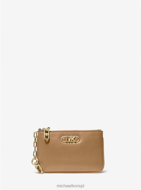 Małe skórzane etui na karty Parker zapinane na zamek kobiety Michael Kors łuska LHN661670 Akcesoria