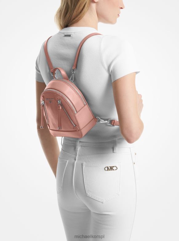 Brooklyn, bardzo mały plecak ze skóry żwirowej kobiety Michael Kors różowy LHN661213 Akcesoria