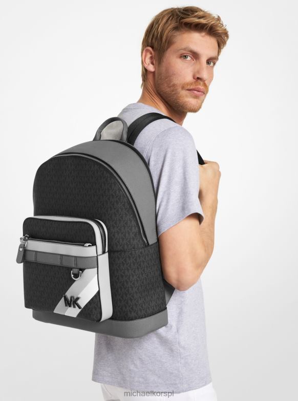 Plecak w paski z logo hudson kobiety Michael Kors aluminium LHN661275 Akcesoria