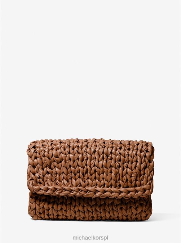 Kolekcja Carly, ręcznie robiona, skórzana kopertówka kobiety Michael Kors kasztan LHN661643 Akcesoria