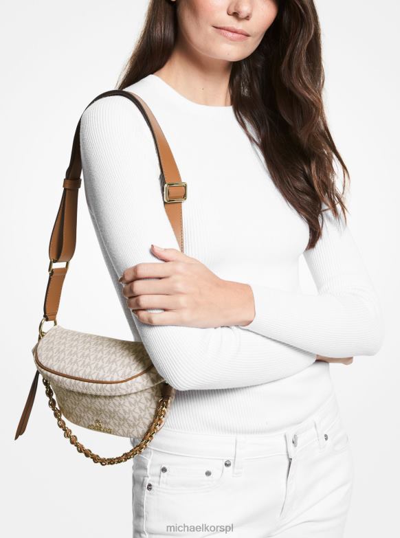 Bardzo mała torba na ramię Slater z logo kobiety Michael Kors wanilia/żołądź LHN66704 Akcesoria