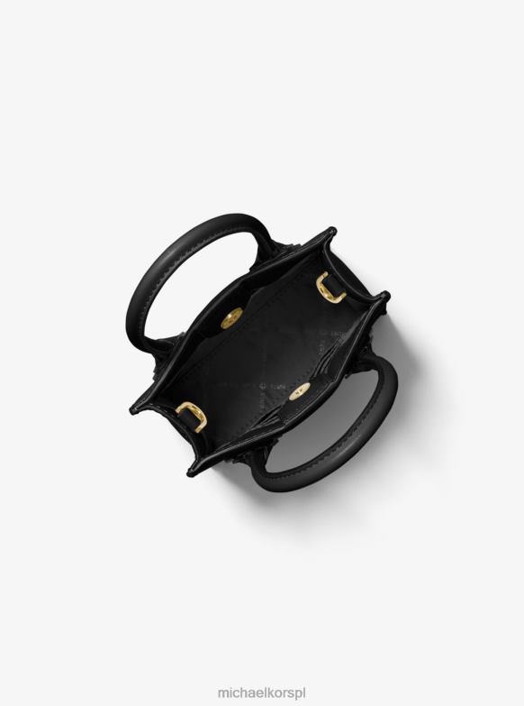 Bardzo mała torebka na ramię ze skóry żwirowej Mercer kobiety Michael Kors czarny LHN66865 Akcesoria