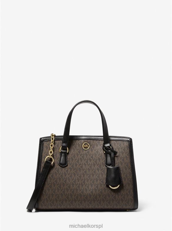 Chantal mała torba listonoszka z logo kobiety Michael Kors brązowy/czarny LHN66922 Akcesoria