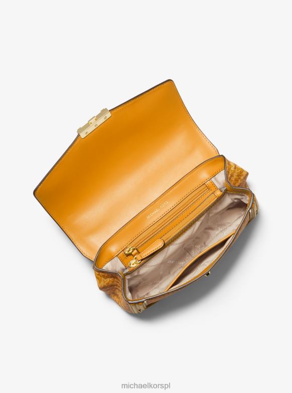 Duża torba na ramię soho z nadrukiem zwierzęcym i logo kobiety Michael Kors aksamitka LHN66888 Akcesoria