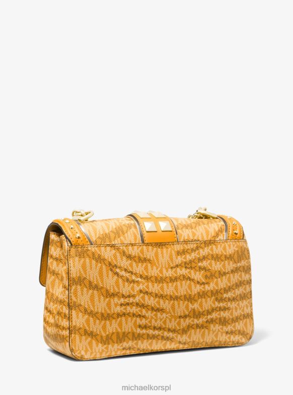 Duża torba na ramię soho z nadrukiem zwierzęcym i logo kobiety Michael Kors aksamitka LHN66888 Akcesoria