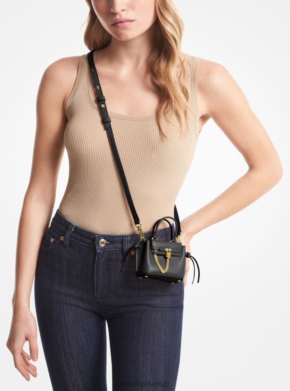 Hamilton Legacy Torba na ramię z mikroskóry z paskiem kobiety Michael Kors czarny LHN66659 Akcesoria