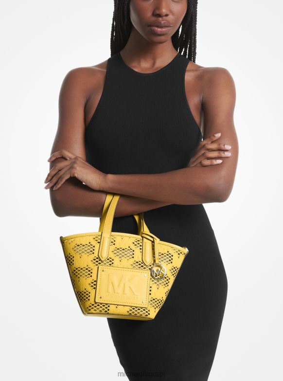 Kimber mała torba typu Tote Bag 2 w 1, perforowana i tłoczona ze sztucznej skóry kobiety Michael Kors narcyz LHN66866 Akcesoria