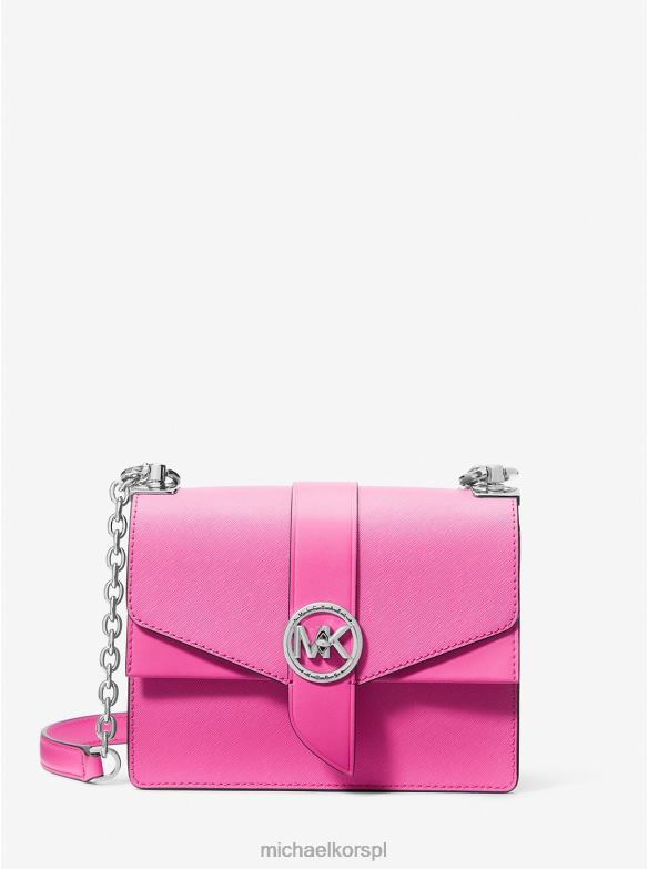 Mała torebka na ramię Greenwich ze skóry saffiano kobiety Michael Kors wiśniowy LHN66993 Akcesoria