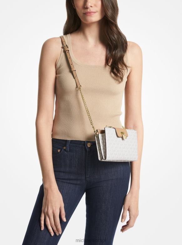 Mała torebka na ramię z logo w kolorze rubinowym kobiety Michael Kors wielbłąd LHN66734 Akcesoria