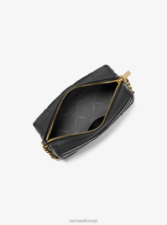 Mała torebka na ramię z tkanej skóry typu jet set kobiety Michael Kors czarny LHN66885 Akcesoria