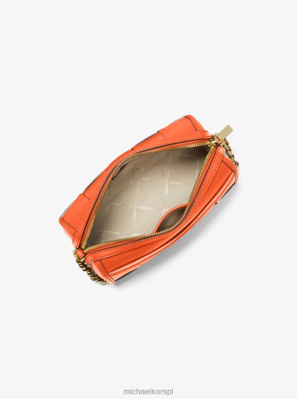 Mała torebka na ramię z tkanej skóry typu jet set kobiety Michael Kors optyczny pomarańczowy LHN66879 Akcesoria