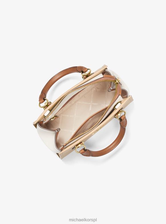 Marilyn mała torebka na ramię ze skóry saffiano w bloki kolorów kobiety Michael Kors kombinacja wielbłąda LHN66648 Akcesoria