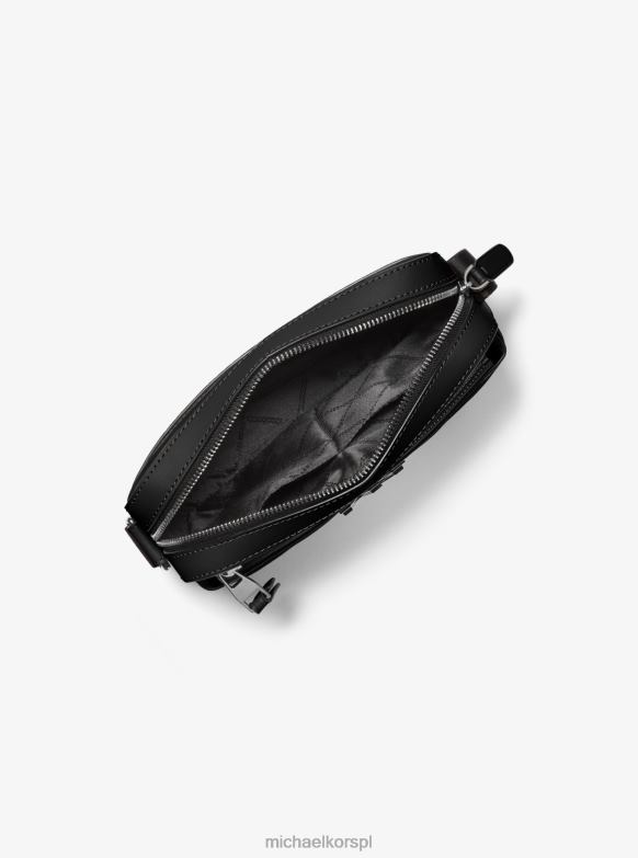 Praktyczna torba na ramię Hudson ze skóry żwirowej kobiety Michael Kors czarny LHN66795 Akcesoria