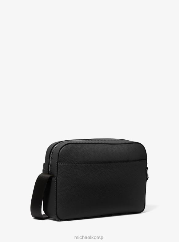 Praktyczna torba na ramię Hudson ze skóry żwirowej kobiety Michael Kors czarny LHN66795 Akcesoria