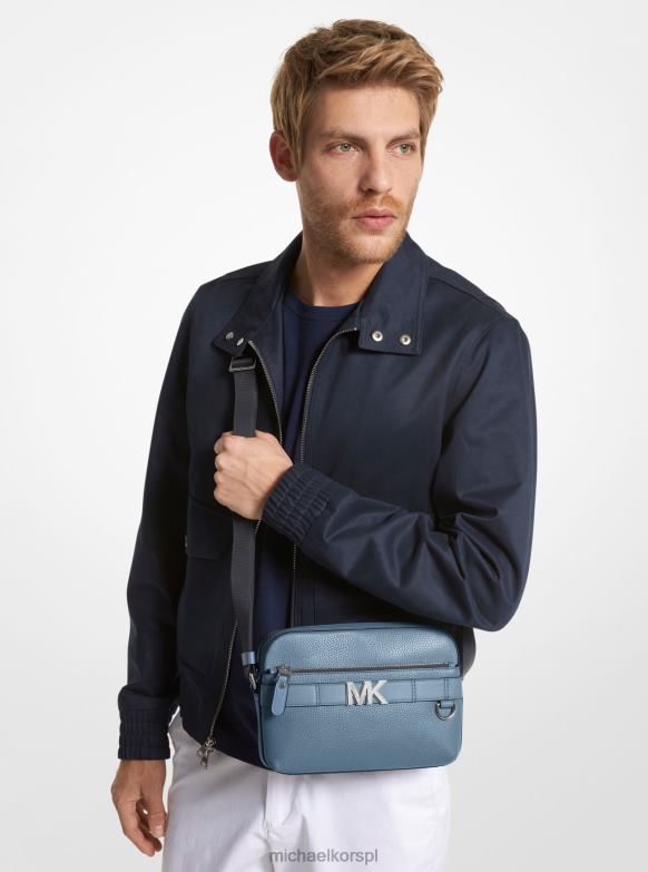 Praktyczna torba na ramię Hudson ze skóry żwirowej kobiety Michael Kors dżinsowa LHN66792 Akcesoria