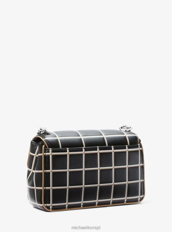 Soho duża pikowana torba na ramię ze sztucznej skóry z kontrastowym wykończeniem kobiety Michael Kors czarny/kamelowy LHN66827 Akcesoria