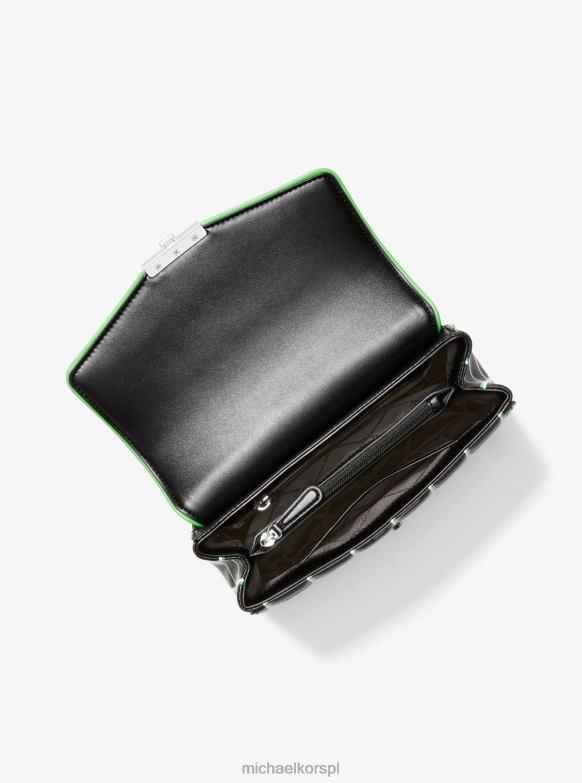 Soho duża pikowana torba na ramię ze sztucznej skóry z kontrastowym wykończeniem kobiety Michael Kors palm multi LHN66826 Akcesoria